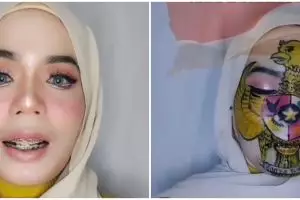 Rayakan kemerdekaan RI ke-77, wanita ini gambar burung garuda di wajah