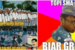 15 Potret orang ikut upacara bendera ini tingkahnya bikin tepuk jidat