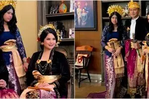 Momen keluarga Agus Yudhoyono pakai baju Bali, paras Aira jadi sorotan
