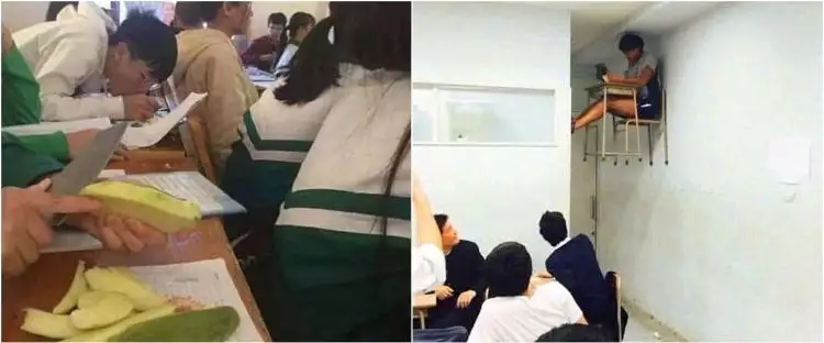 11 Kelakuan nyeleneh siswa duduk paling belakang ini bikin tepuk jidat