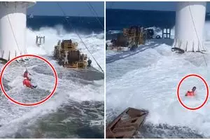 Kapal diterjang ombak tinggi, ABK-nya tenang saja warganet yang ngeri