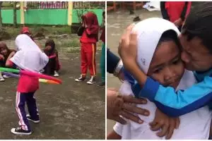 Adiknya menang lomba hula hoop, yang dilakukan kakak ini bikin haru