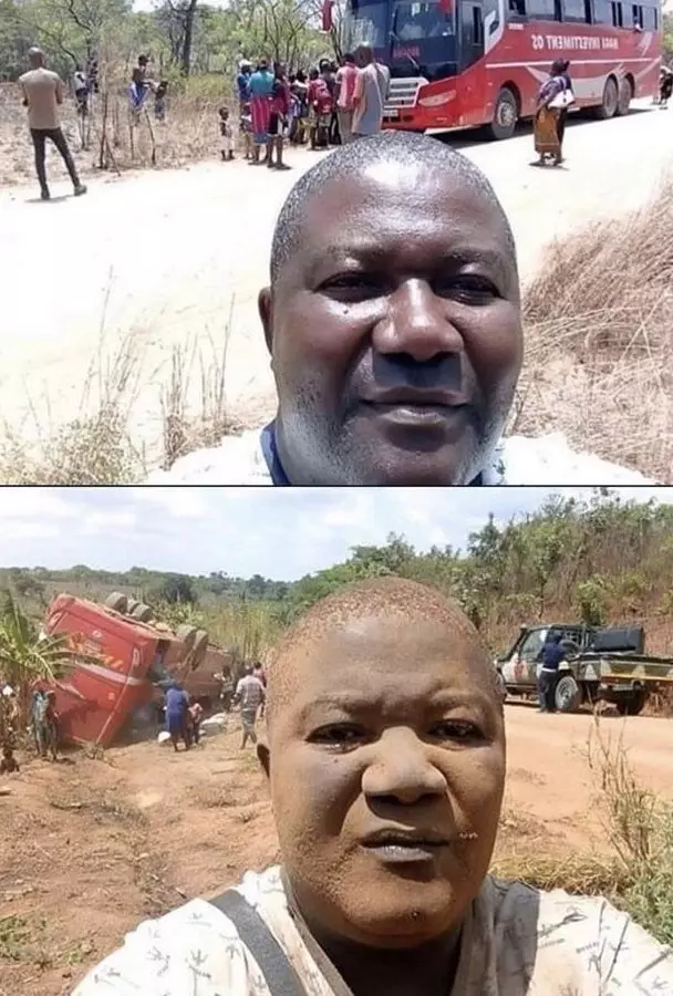 potret bapak-bapak selfie bikin lihat dua kali © berbagai sumber