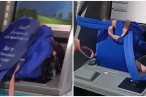 Tas cewek ini nyaris tertelan mesin ATM, bikin warganet heran