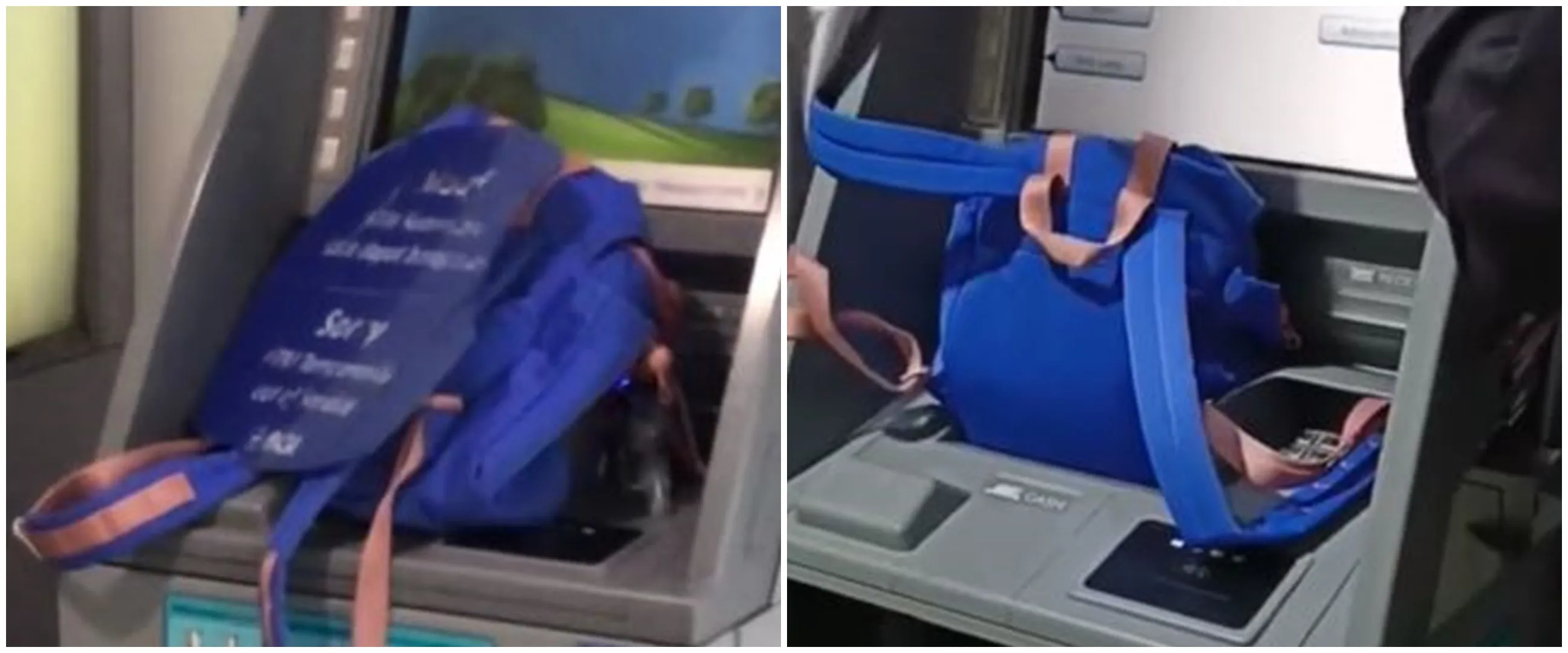 Tas cewek ini nyaris tertelan mesin ATM, bikin warganet heran