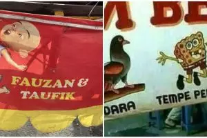 11 Spanduk karakter kartun ini tulisannya malah bikin bingung