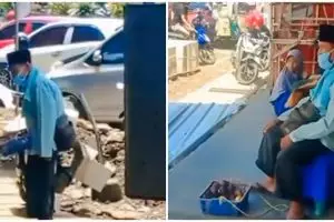 Kisah pilu kakek jualan buah sepi pembeli, warganet ajak beri donasi