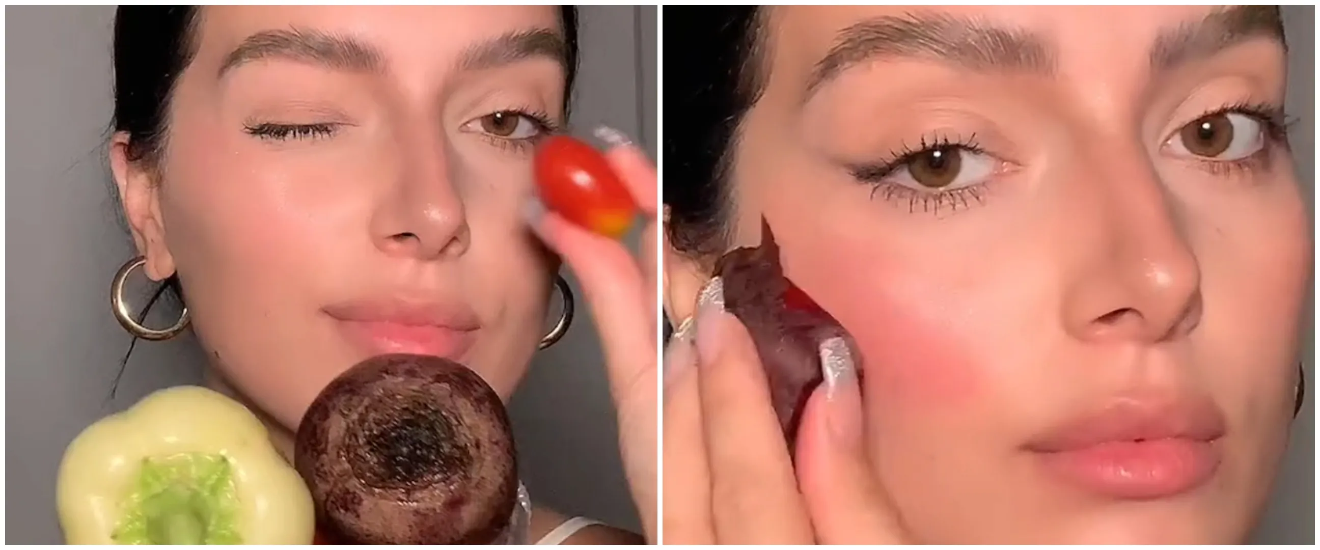 Wanita ini pakai sayuran untuk makeup, hasilnya bikin takjub