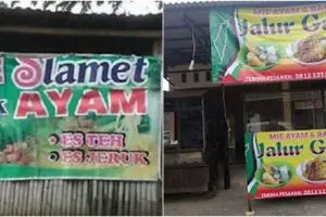 11 Potret spanduk lucu penjual mi ayam ini bikin lihat dua kali