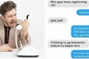 21 Chat lucu nagih utang ke teman ini endingnya bikin emosi
