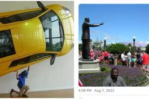 13 Tingkah kocak orang isengin patung dan lukisan, bikin geleng kepala