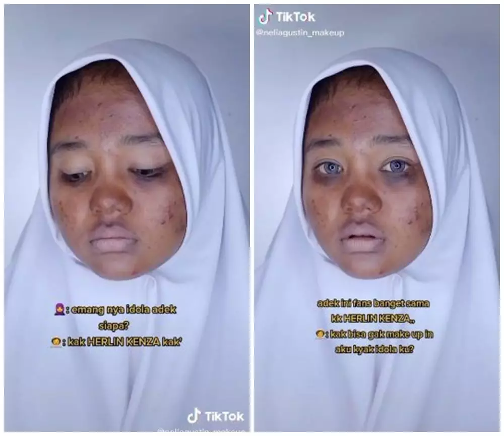 makeup jadi mirip Herlin Kenza © berbagai sumber
