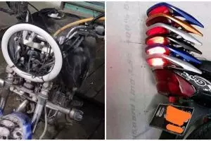 11 Potret nyeleneh modifikasi lampu motor, ada-ada aja idenya