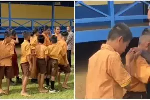 Tangis haru bocah SD pecah saat perpisahan dengan guru, bikin terenyuh