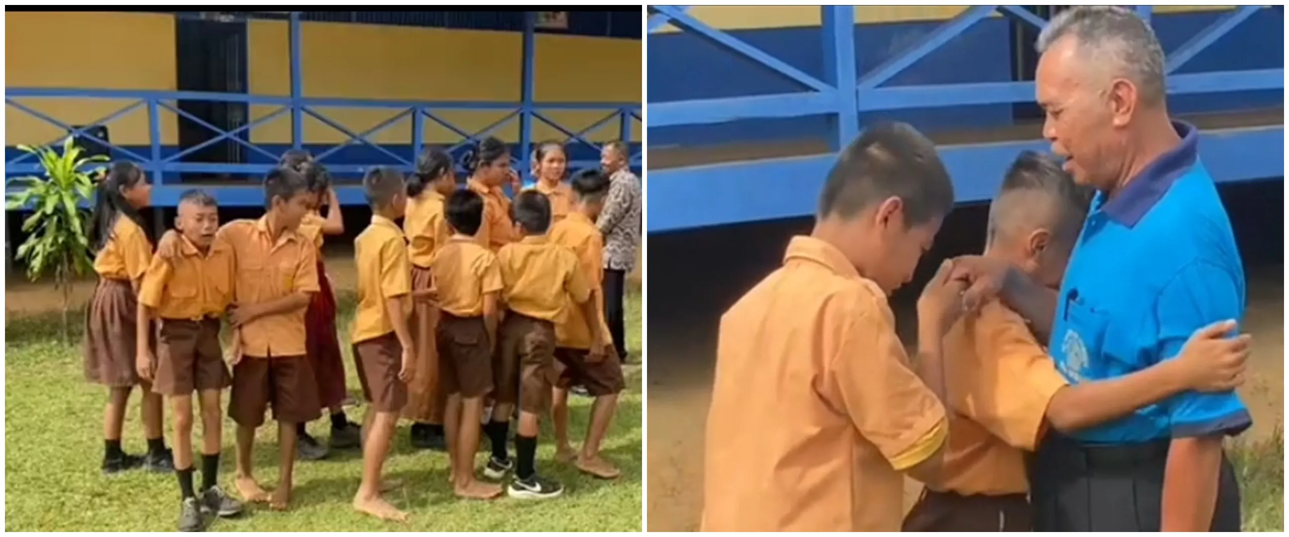 Tangis haru bocah SD pecah saat perpisahan dengan guru, bikin terenyuh