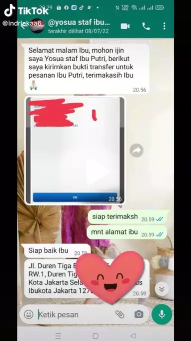 Viral chat Brigadir J dan penjual songket © TikTok Viral chat Brigadir J dan penjual songket © TikTok