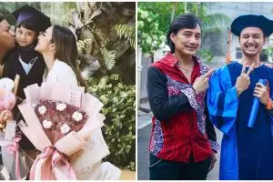Momen 9 mantan pasangan penyanyi hadiri wisuda anak, tetap kompak