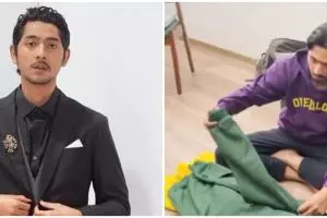 Momen Arya Saloka lipat baju sendiri, wajah lelahnya tuai atensi