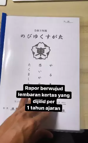 Penampakan rapor murid SD di Jepang Instagram
