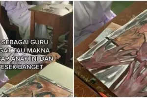 Lukis objek berbeda dengan instruksi guru, alasan siswi ini nyesek