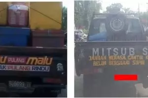 13 Pesan kocak di mobil pickup, bikin senyum tipis dan geleng kepala