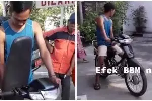 Pria ini modifikasi motor jadi bentuk tak terduga, efek BBM naik?