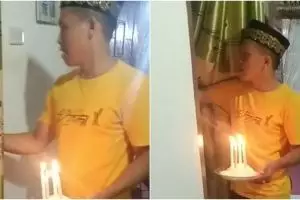 Momen suami beri kejutan ulang tahun sang istri, endingnya tak terduga