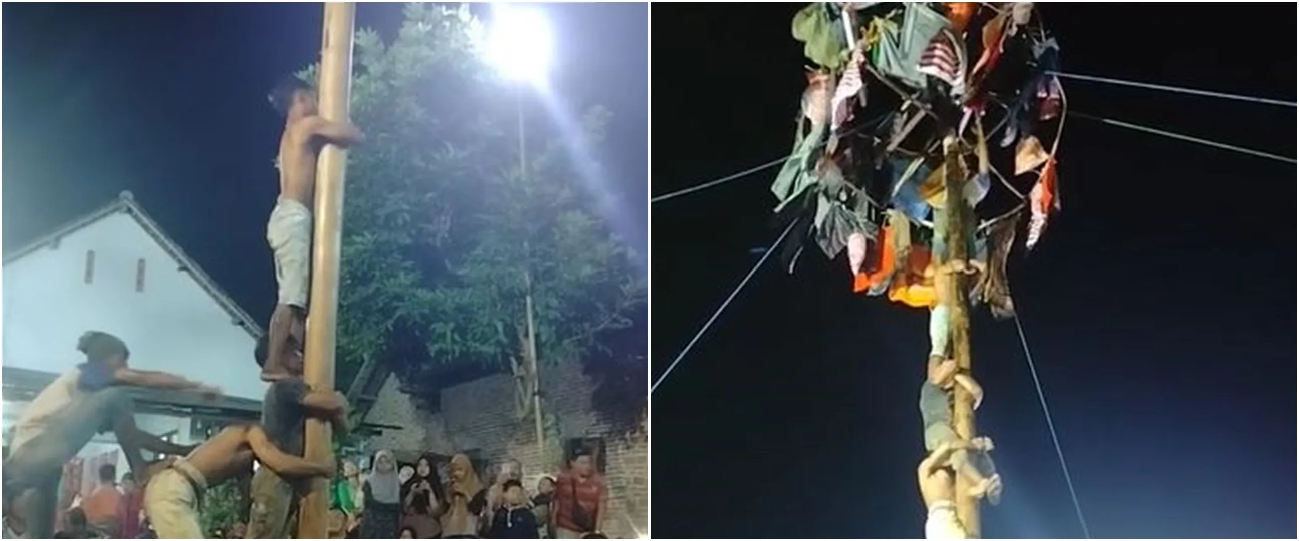 Grup panjat pinang ini raih puncak dengan cepat, skillnya bikin kagum