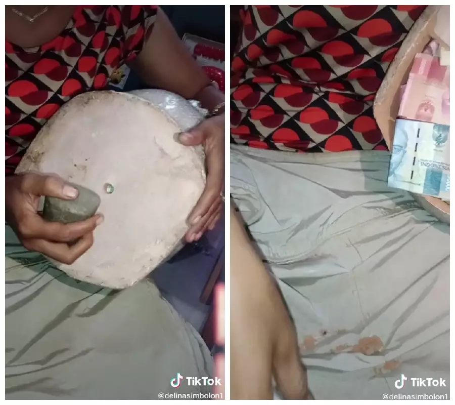 nabung di celengan dapat Rp 70 juta © TikTok/@delinasimbolon1