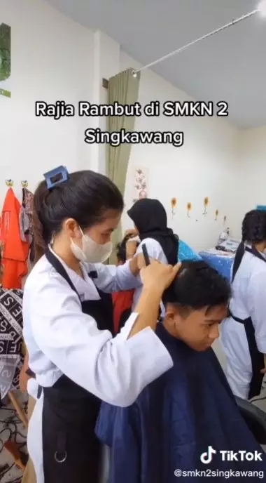 sekolah ini punya cara unik saat razia rambut © TikTok