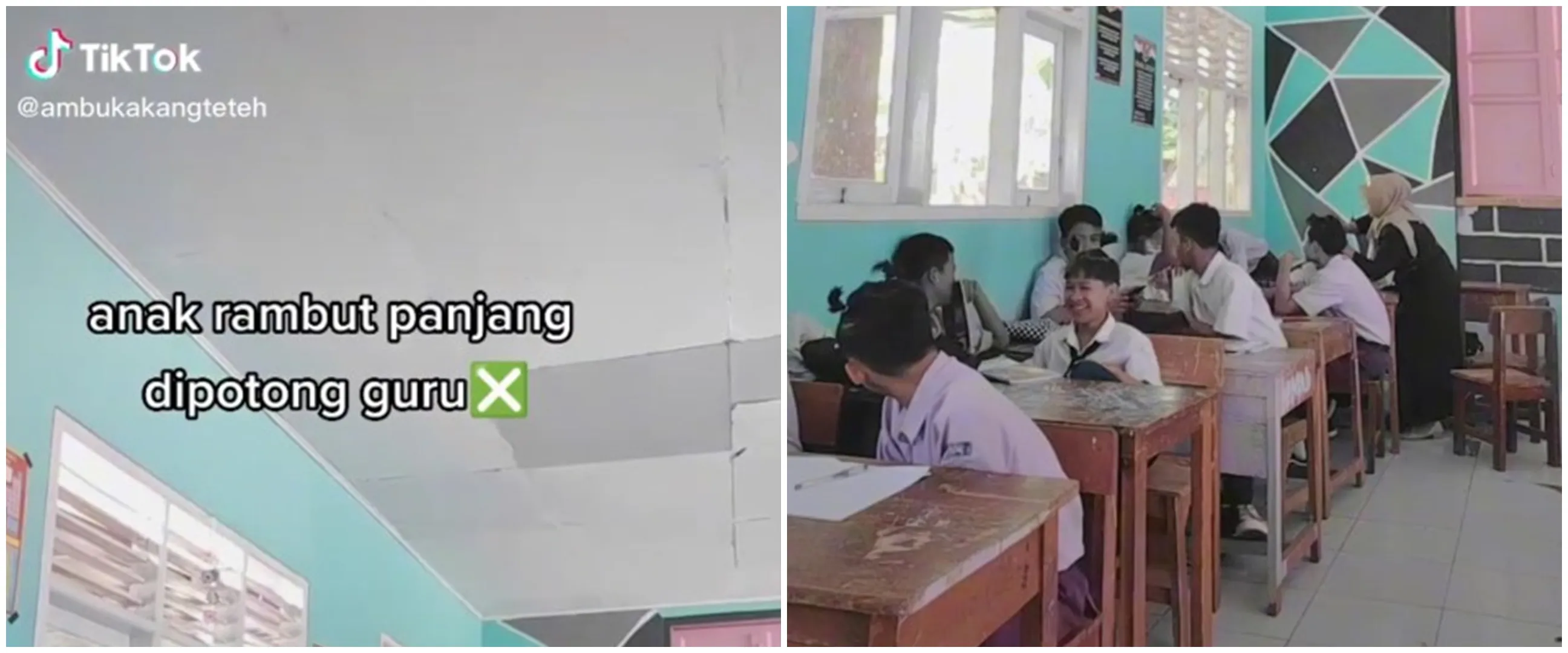Bukan dicukur, guru ini punya cara unik hukum siswa berambut gondrong
