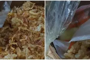 Cewek ini kaget buka bungkus nasi goreng, dapat barang tak terduga