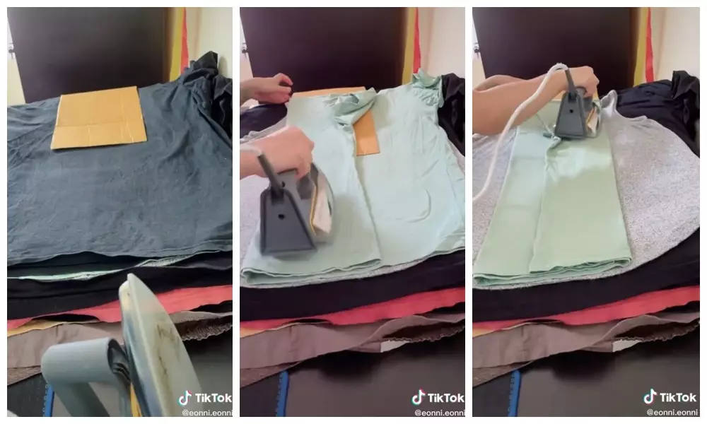 life hack setrika baju cepat © TikTok/@eonni.eonni