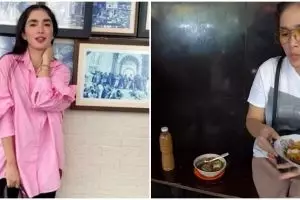 Tak gengsi, 11 gaya sederhana Ussy Sulistiawaty jajan di pinggir jalan