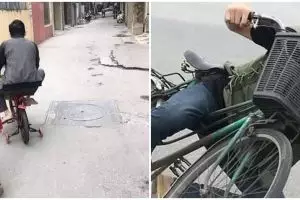 11 Tingkah nyeleneh bapak-bapak main sepeda, aksinya ada aja