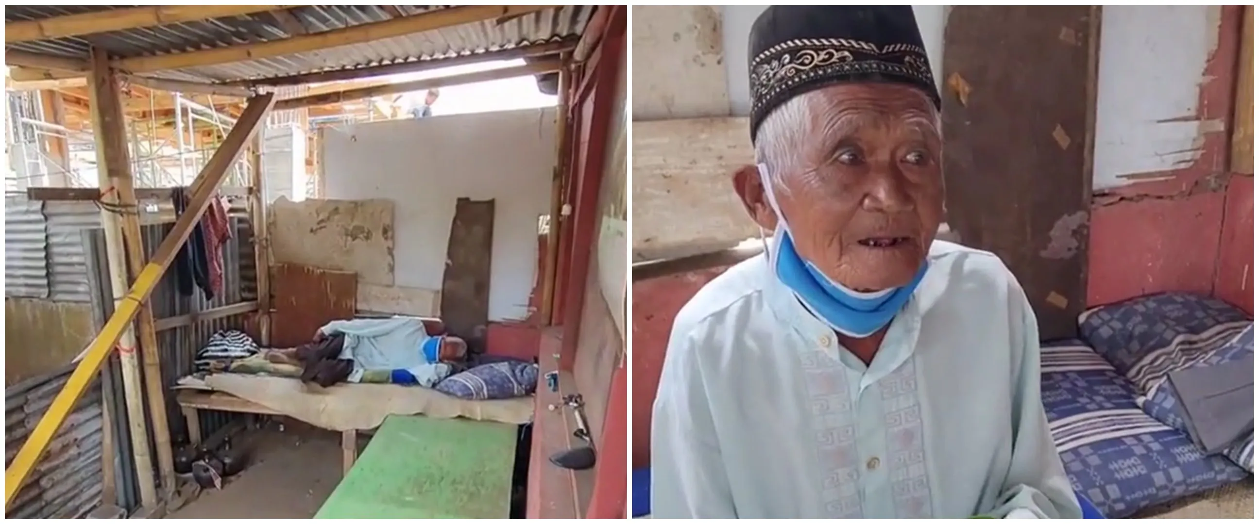 Kisah haru kakek hidup sebatang kara di kuburan, tidur di gubuk