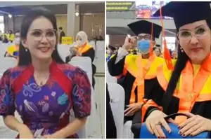 8 Momen wisuda S3 Rieke Diah Pitaloka, lulus predikat cumlaude