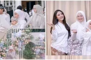9 Pesona Lesty Kejora di lamaran sang kakak, simpel pakai kebaya putih