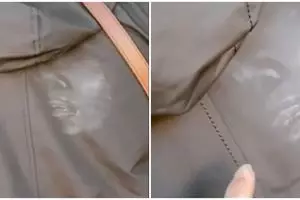 Wanita tabrak punggung pria berakhir makeup nempel di jaket, ngakak