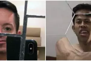 11 Momen lucu orang lagi bercermin, wajah malah jadi berubah