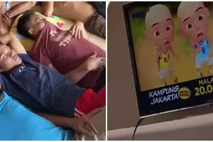 Momen keseruan narapidana di akhir pekan, nobar kartun Upin & Ipin