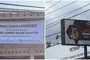 11 Potret lucu spanduk pedagang tulisannya bisa bikin salah paham