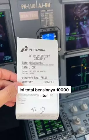 Pria ini bocorkan harga avtur pesawat Jakarta-Malang TikTok