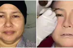 Transformasi emak-emak 56 tahun usai dirias jadi manten, bak anak muda