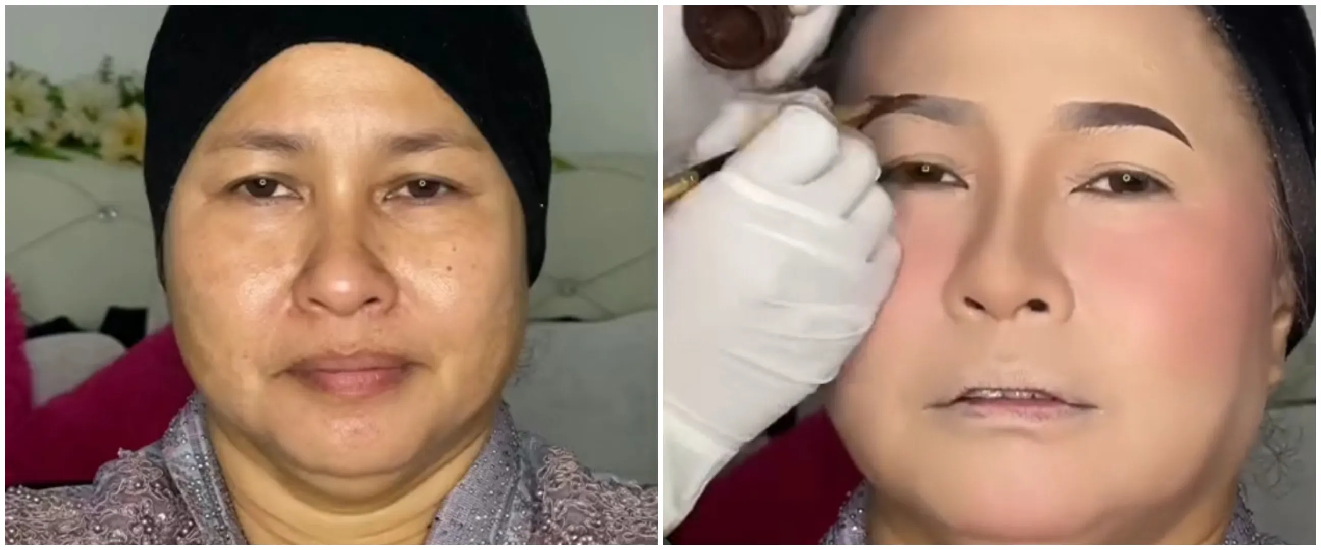 Transformasi emak-emak 56 tahun usai dirias jadi manten, bak anak muda