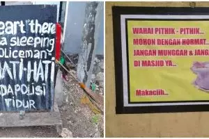 11 Tulisan pemberitahuan pakai kearifan lokal, bikin ketawa bacanya