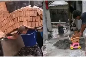 15 Gaya nyeleneh tukang bawa material bangunan ini bikin tepuk jidat