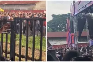 Aksi pedagang nonton konser sambil goreng tahu, kerja plus healing