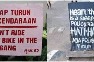 11 Peringatan lucu di jalan pakai bahasa Inggris ini bikin mikir keras