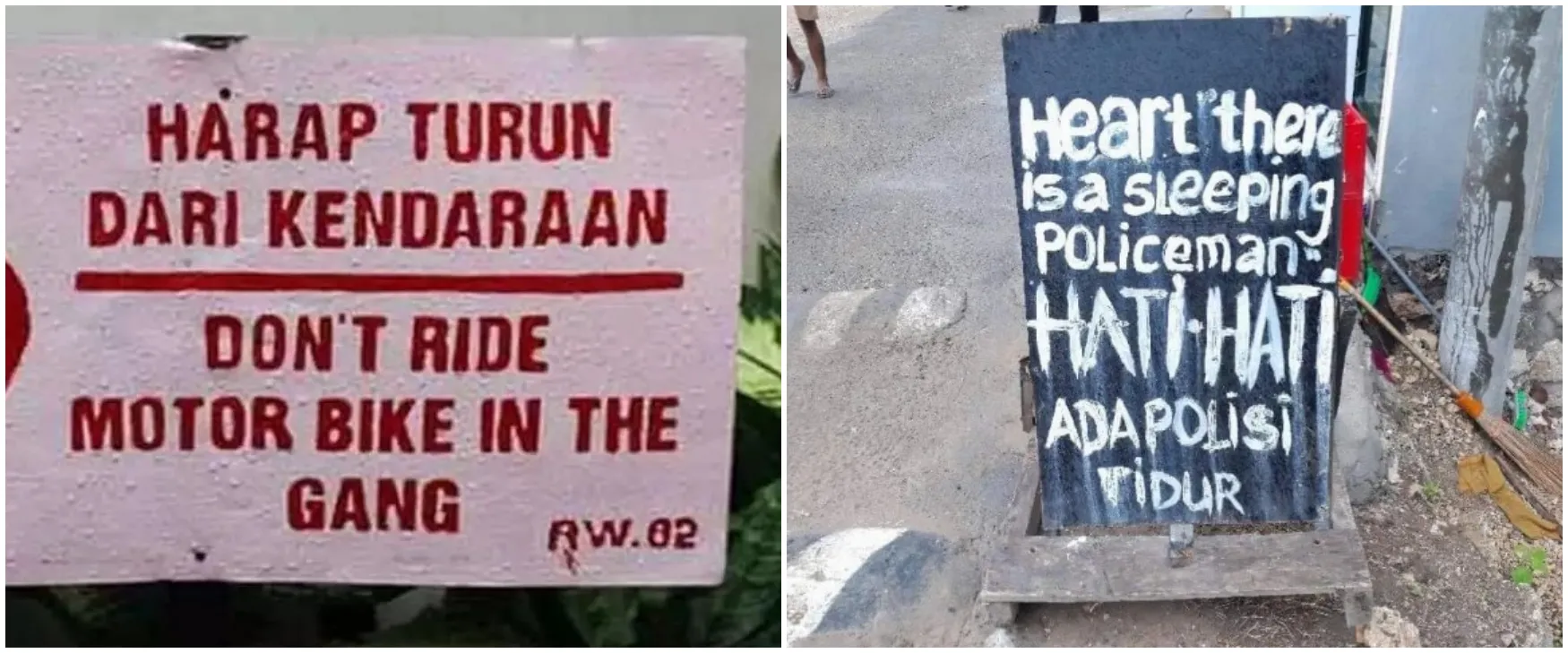 11 Peringatan lucu di jalan pakai bahasa Inggris ini bikin mikir keras
